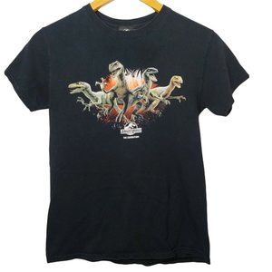 Jurassic World The Exhibition Women's Small T Shirt Black Short Sleeve Dinosaurs